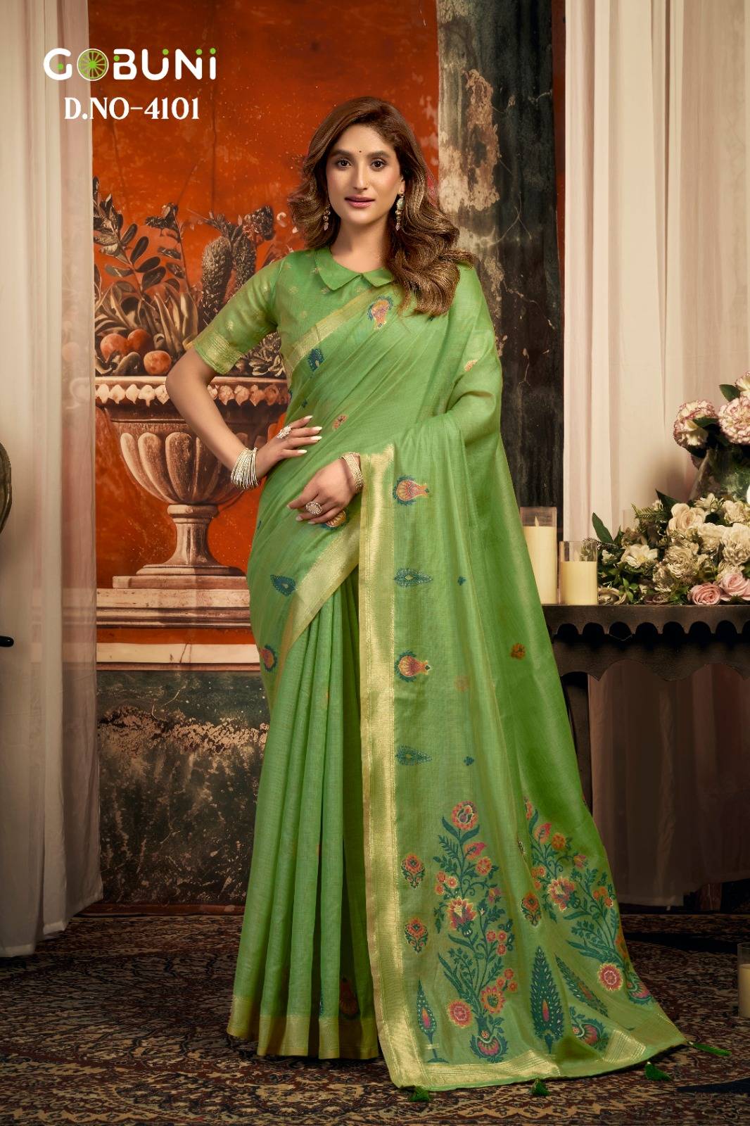 Sejal By Gobuni 4101 To 4106 Series Indian Traditional Wear Collection Beautiful Stylish Fancy Colorful Party Wear & Occasional Wear pure cotton Sarees At Wholesale Price